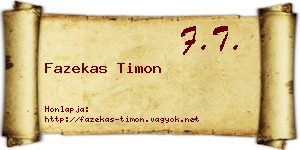 Fazekas Timon névjegykártya