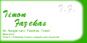 timon fazekas business card
